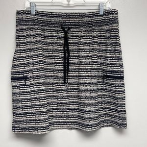 Talbots Athletic Skirt Size L(P)Black White Golf Tennis Outdoor Pockets